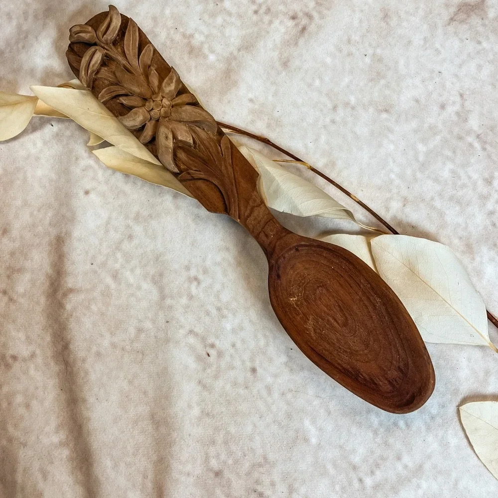 Hand‎ Carved Wooden Serving Spoon